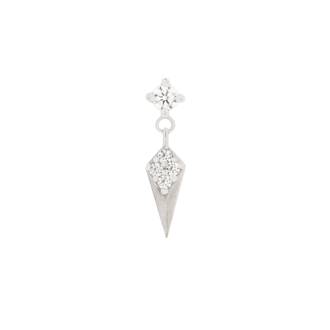 Artform CZ Dangle – 14K Gold Threadless End - piercing - zone.com