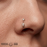 Artform CZ Dangle – 14K Gold Threadless End - piercing - zone.com