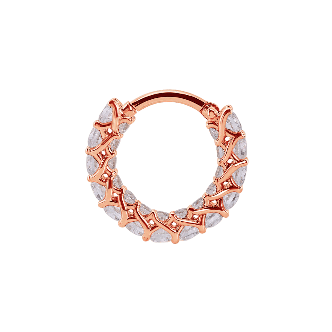 As Above So Below Clicker with Mixed Gems – 14K & 18K Gold - piercing - zone.com