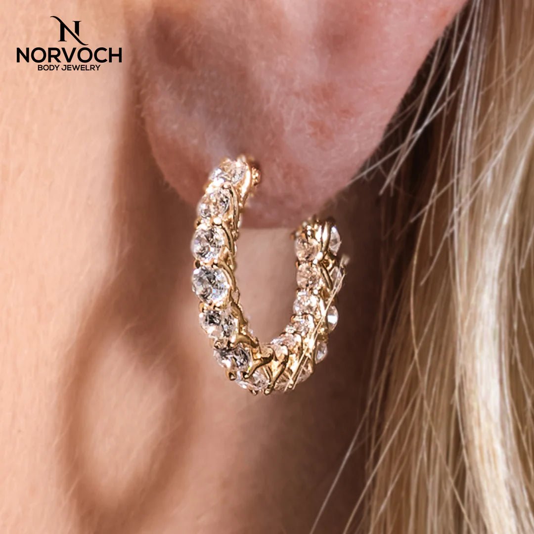 As Above So Below Clicker with Mixed Gems – 14K & 18K Gold - piercing - zone.com