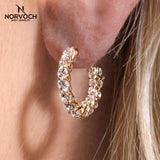 As Above So Below Clicker with Mixed Gems – 14K & 18K Gold - piercing - zone.com
