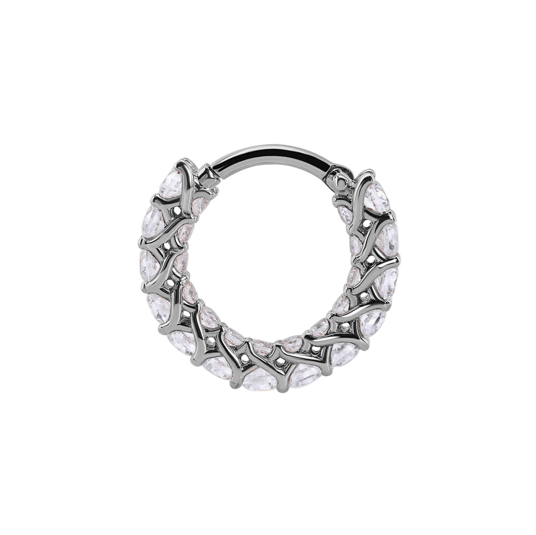 As Above So Below Clicker with Mixed Gems – 14K & 18K Gold - piercing - zone.com