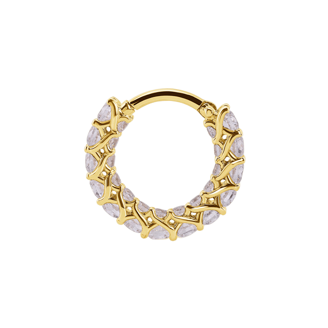 As Above So Below Clicker with Mixed Gems – 14K & 18K Gold - piercing - zone.com