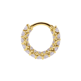 As Above So Below Clicker with Mixed Gems – 14K & 18K Gold - piercing - zone.com