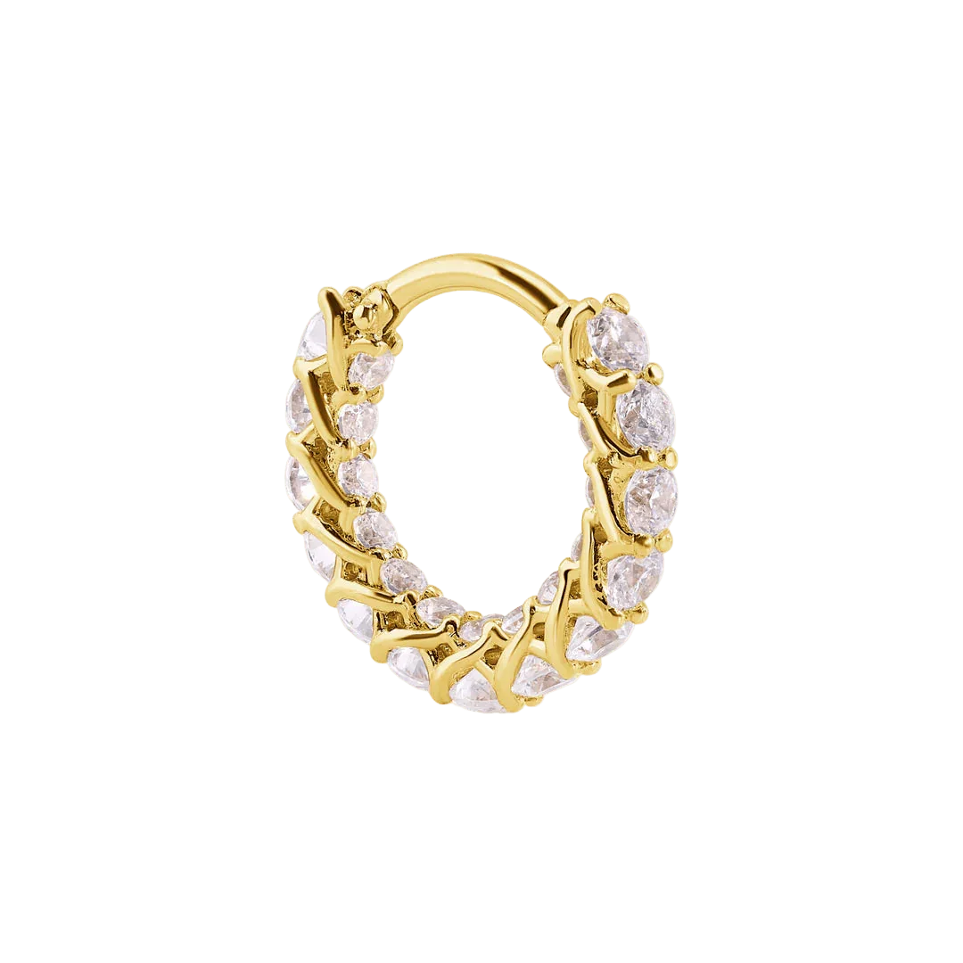 As Above So Below Clicker with Gems – 14K & 18K Gold | Piercing-Zone