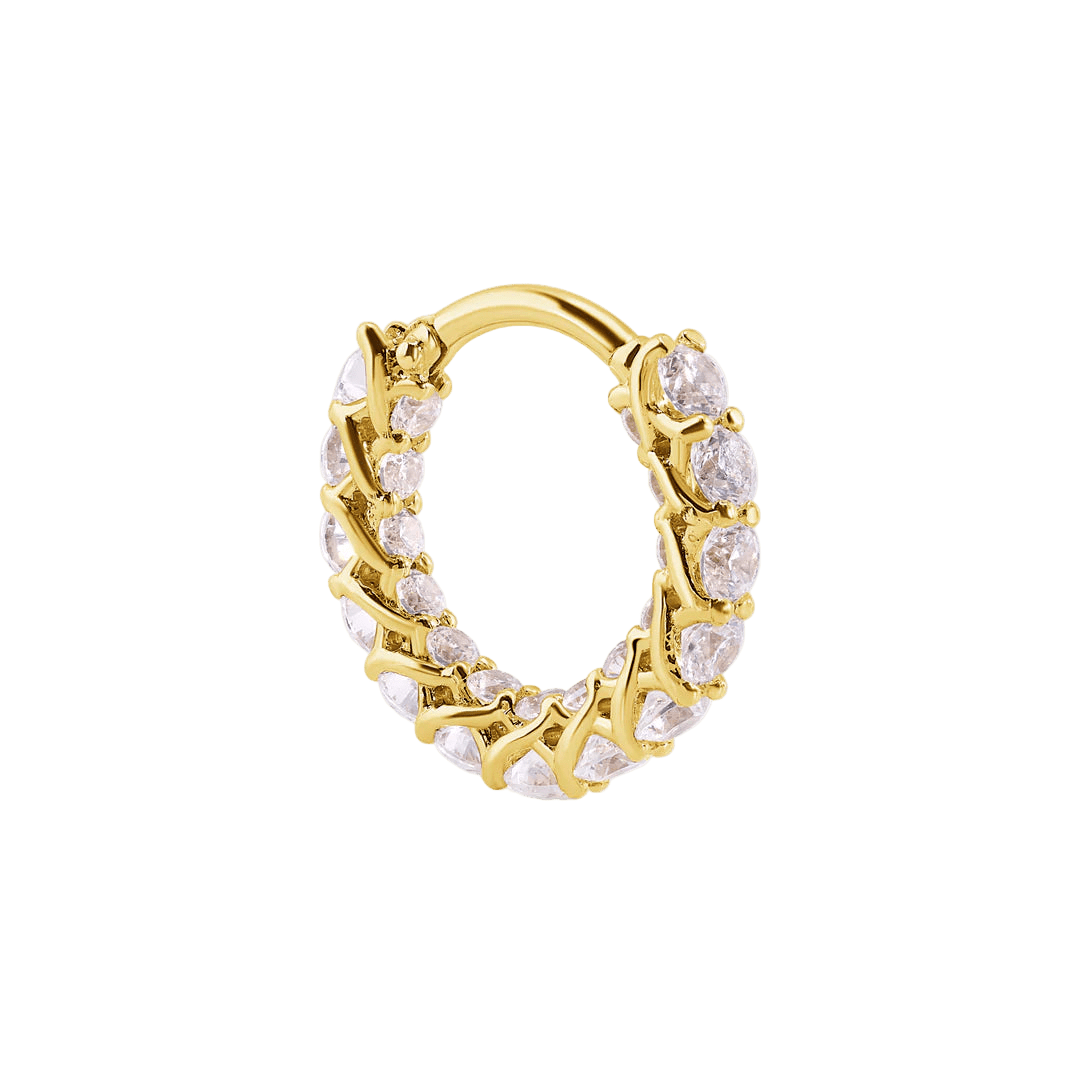 As Above So Below Clicker with Mixed Gems – 14K & 18K Gold - piercing - zone.com