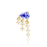 Asha – Tanzanite & CZ Drop – 14K Gold Threadless End - piercing - zone.com