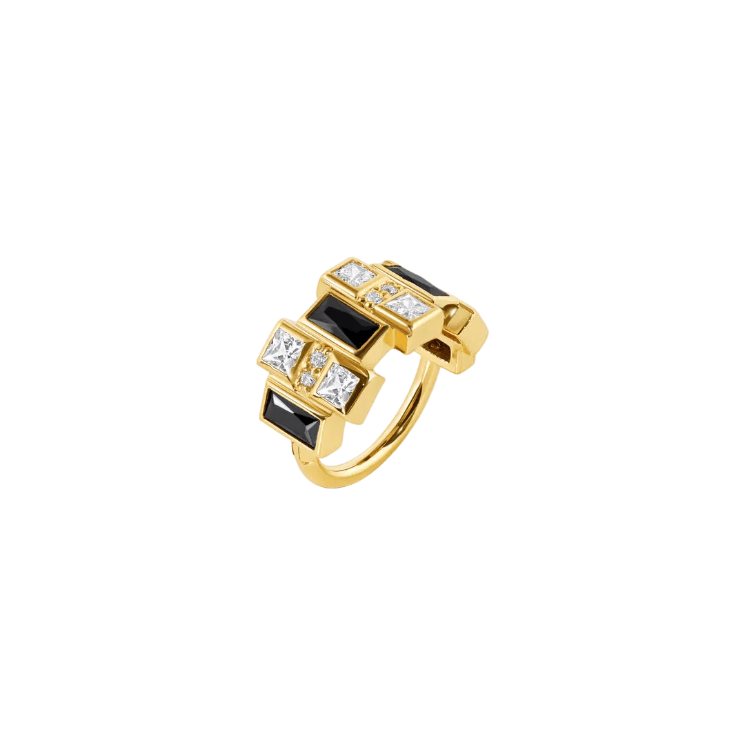 Ashley Clicker - 14K/18K Gold Gem Clicker Ring - piercing - zone.com