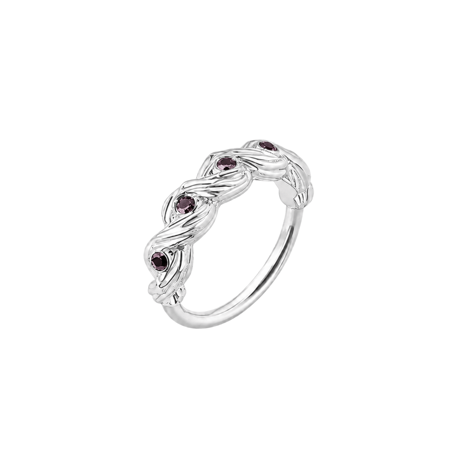 Ashvine Seamless Ring – 14K Gold Five-Gem Arc Design - piercing-zone.com