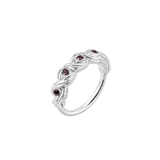 Ashvine Seamless Ring – 14K Gold Five-Gem Arc Design - piercing-zone.com