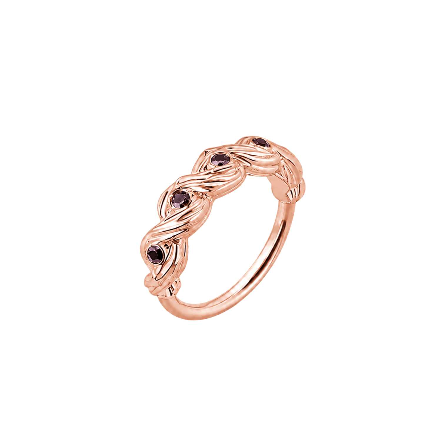 Ashvine Seamless Ring – 14K Gold Five-Gem Arc Design - piercing-zone.com