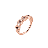 Ashvine Seamless Ring – 14K Gold Five-Gem Arc Design - piercing-zone.com