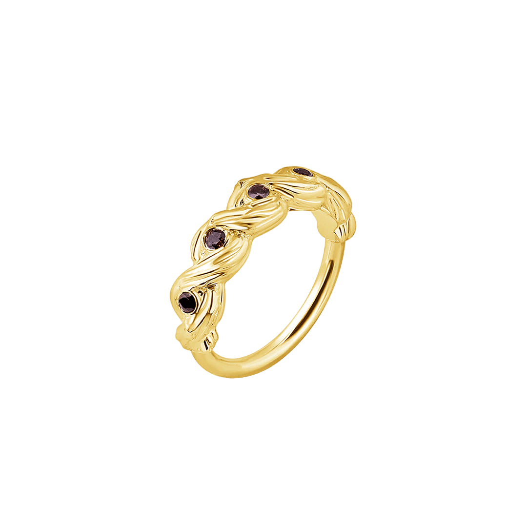 Ashvine Seamless Ring – 14K Gold Five - Gem Arc Design - piercing - zone.com