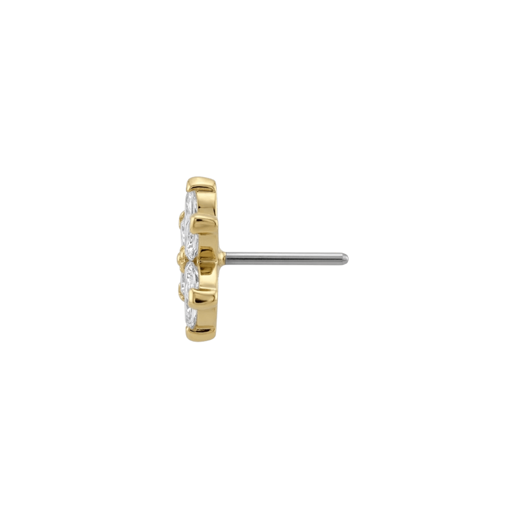 Asphodel - 18K Gold Gem Threadless/Threaded End - piercing-zone.com