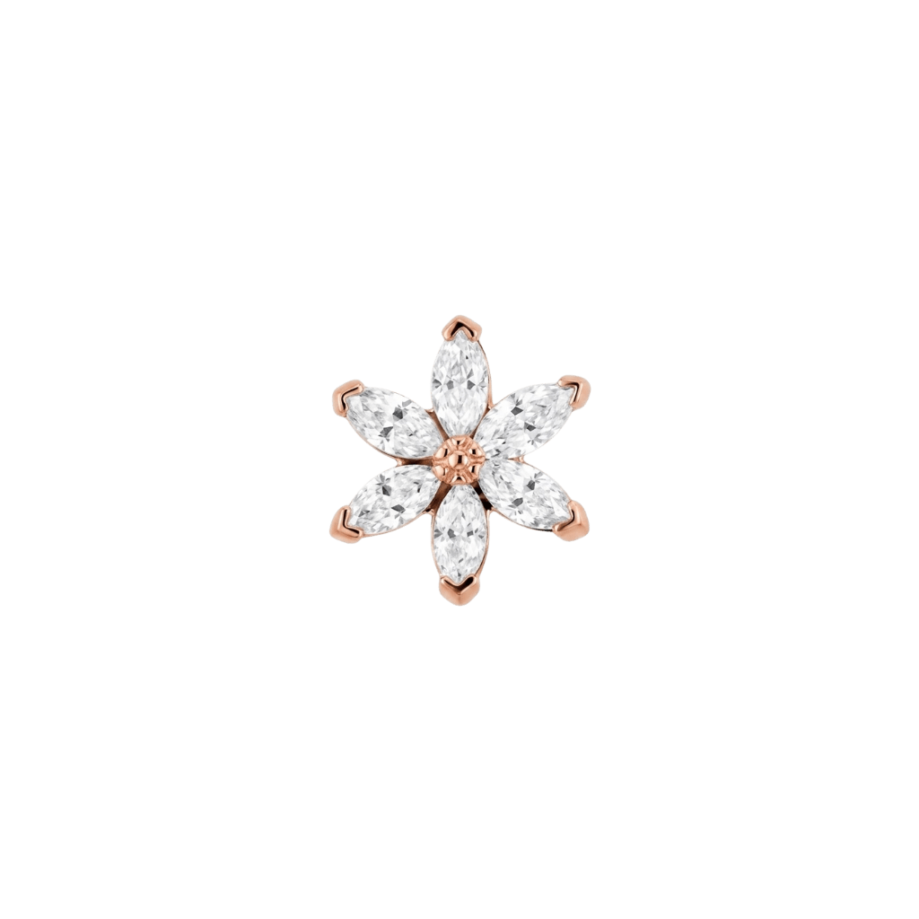 Asphodel - 18K Gold Gem Threadless/Threaded End - piercing-zone.com