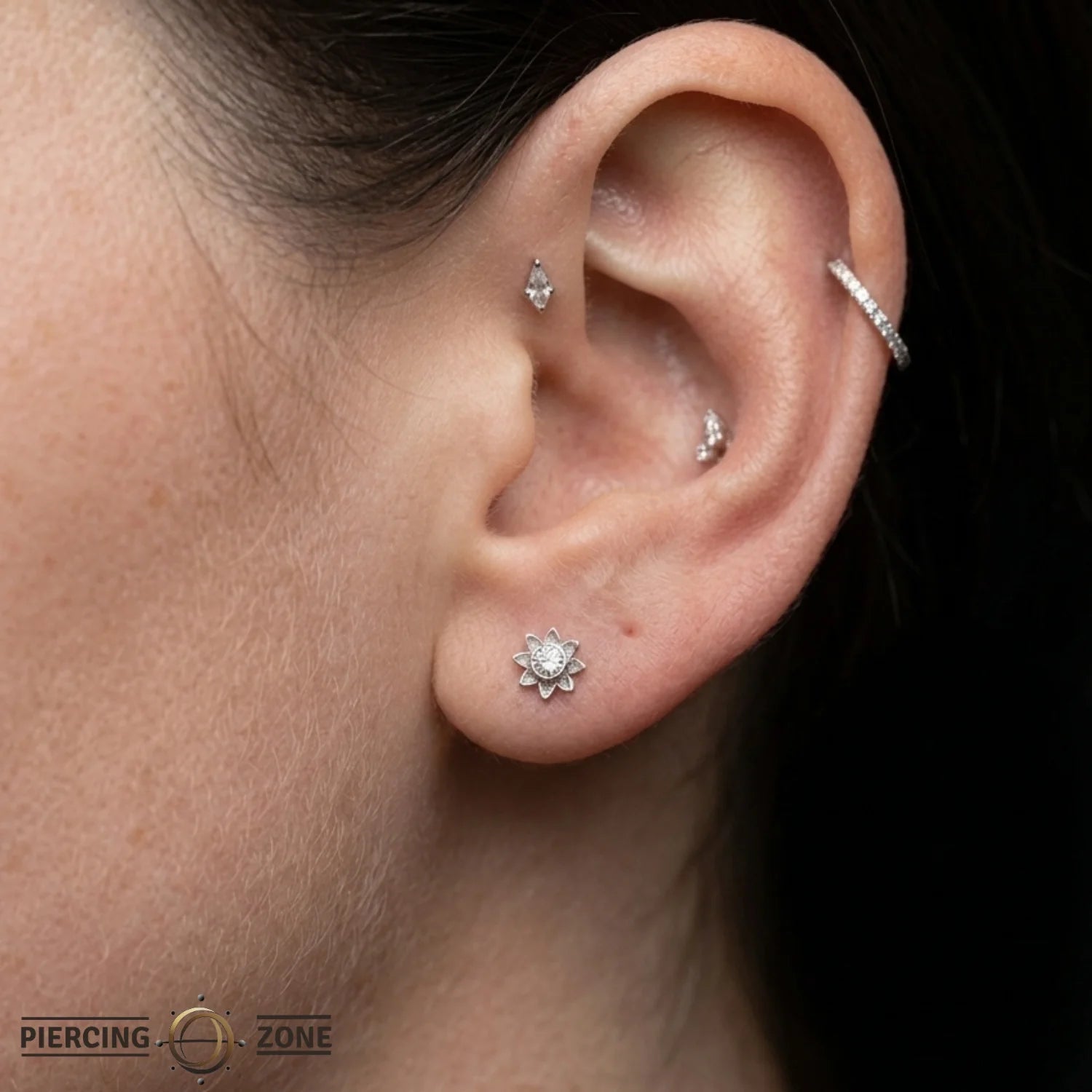 Aster – 14K Gold Threadless/Threaded End - piercing - zone.com