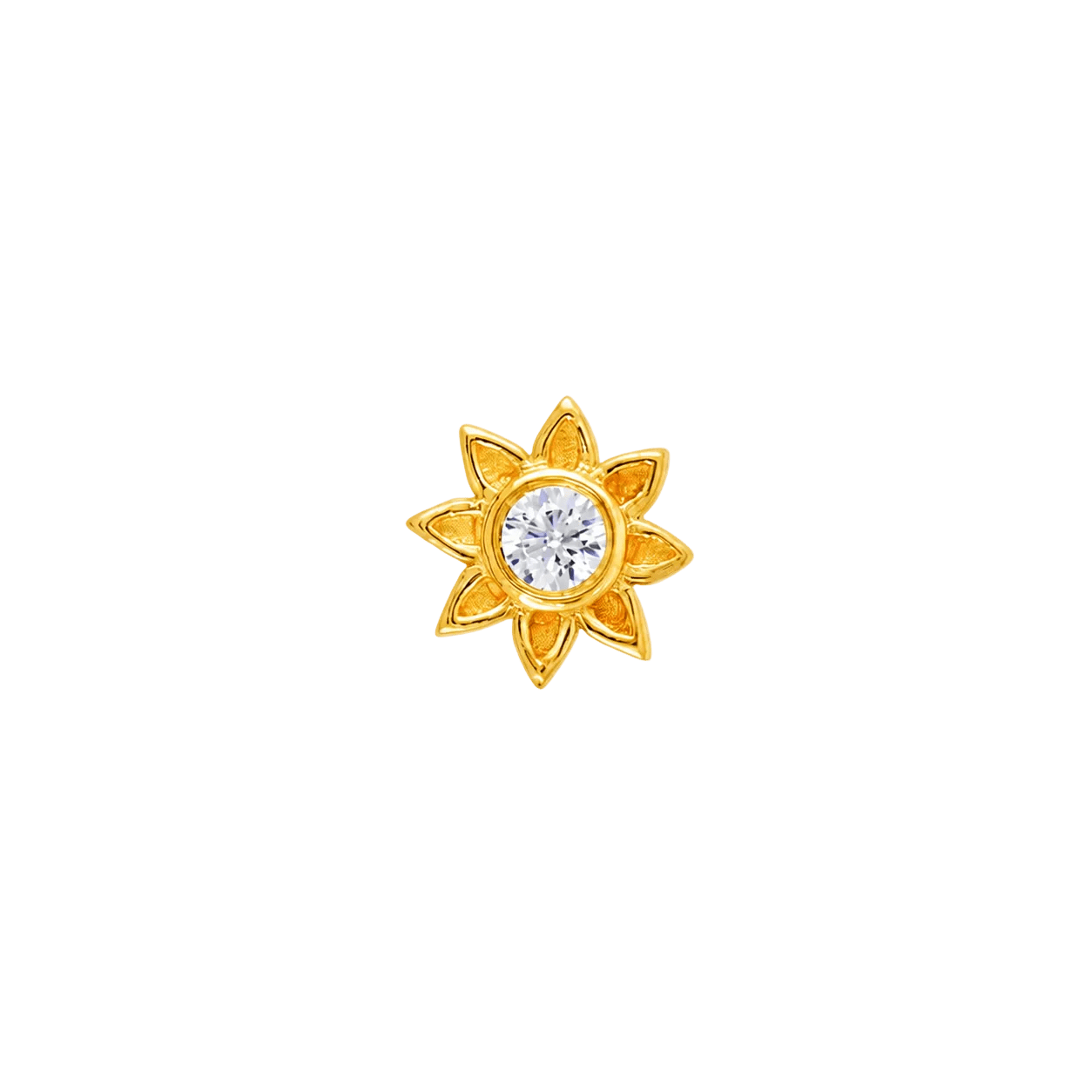 Aster – 14K Gold Threadless/Threaded End - piercing-zone.com