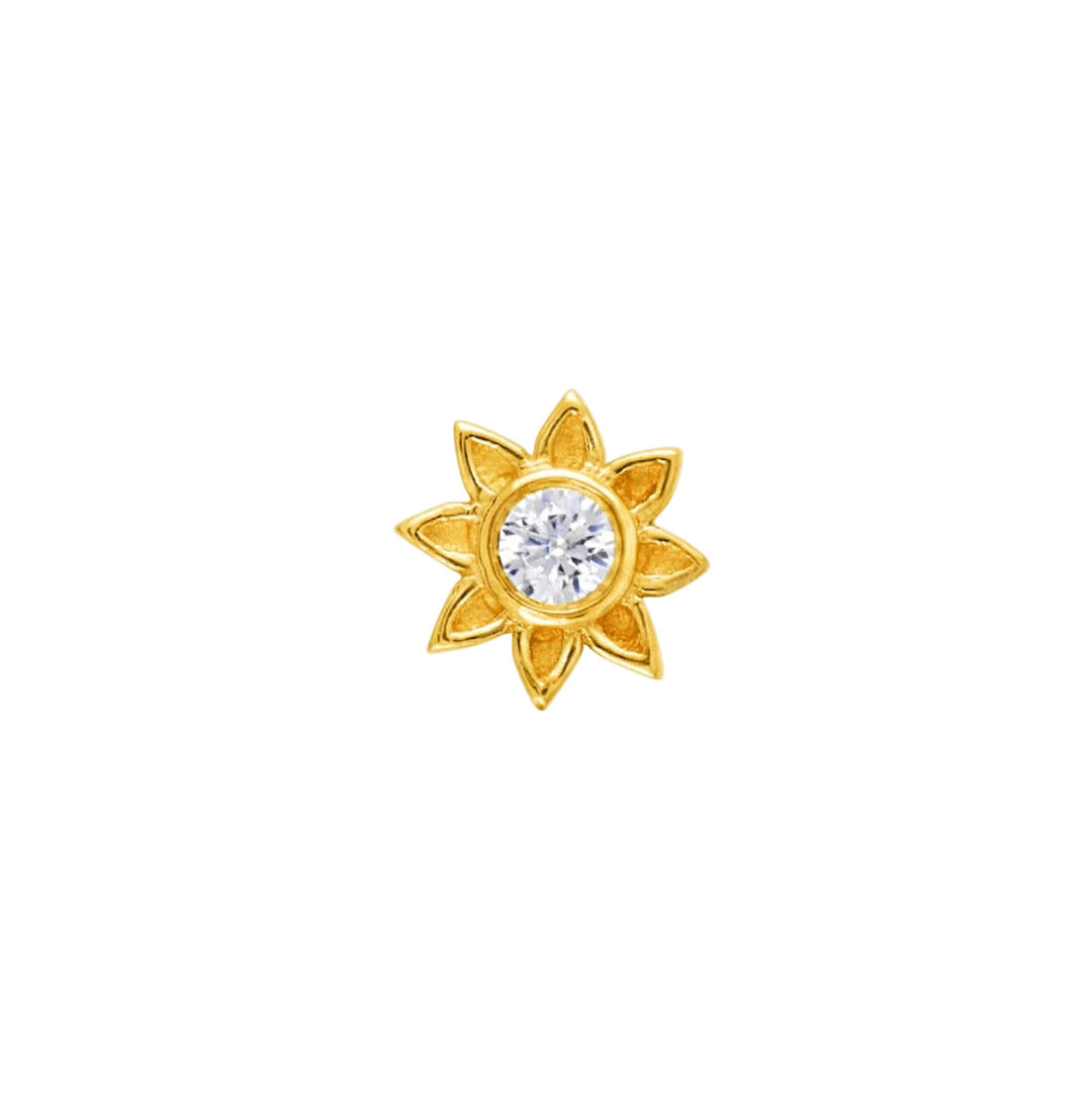 Aster – 14K Gold Threadless/Threaded End - piercing - zone.com
