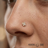 Astra – 14K/18K Gold Celestial Gem Cluster Threadless End - piercing - zone.com