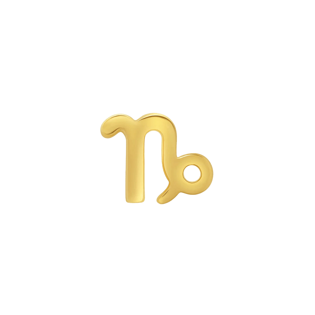 Astrological Sign – 14K/18K Gold Threadless End - piercing - zone.com