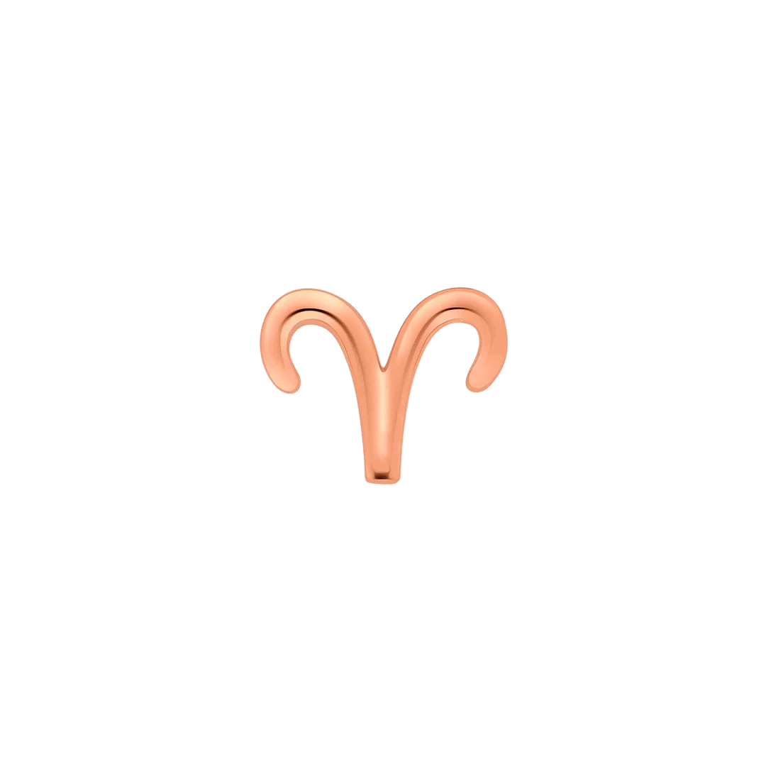 Astrological Sign – 14K/18K Gold Threadless End - piercing - zone.com