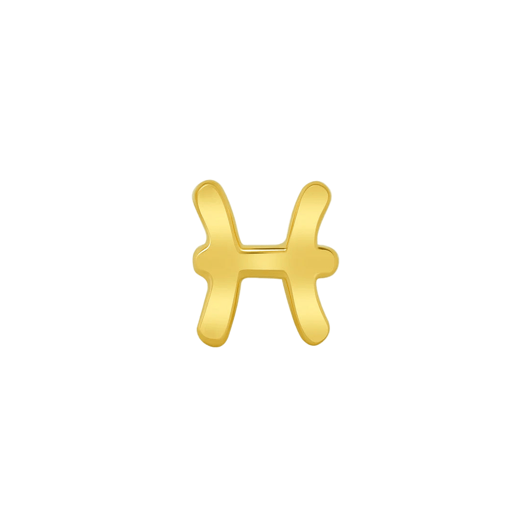 Astrological Sign – 14K/18K Gold Threadless End - piercing - zone.com