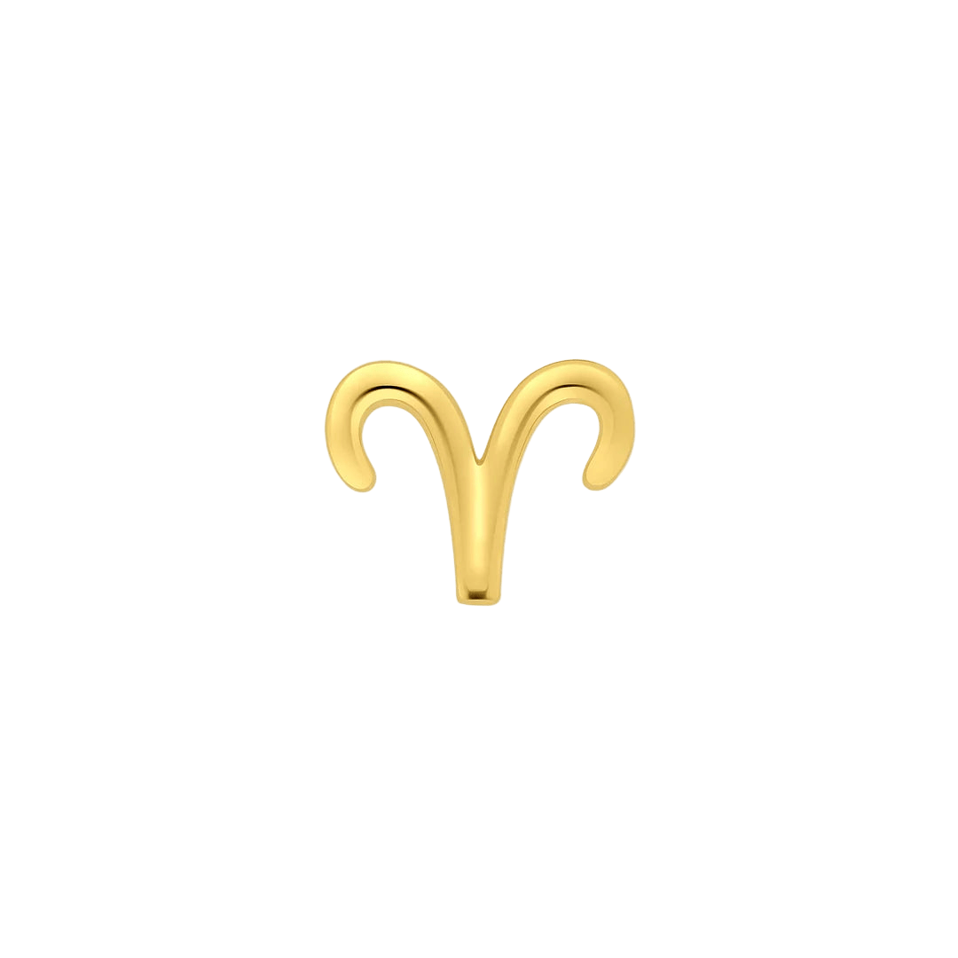 Astrological Sign – 14K/18K Gold Threadless End - piercing - zone.com