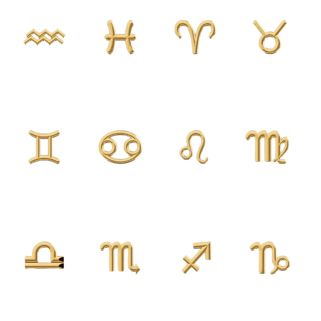 Astrological Sign – 14K/18K Gold Threadless End - piercing - zone.com
