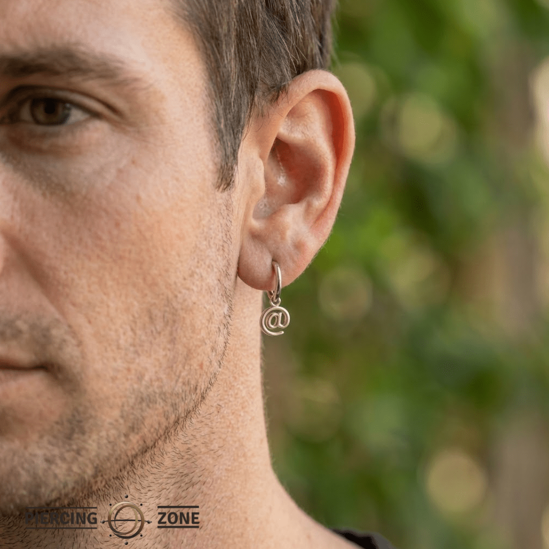 At Sign – 14K & 18K Gold Charm - piercing - zone.com