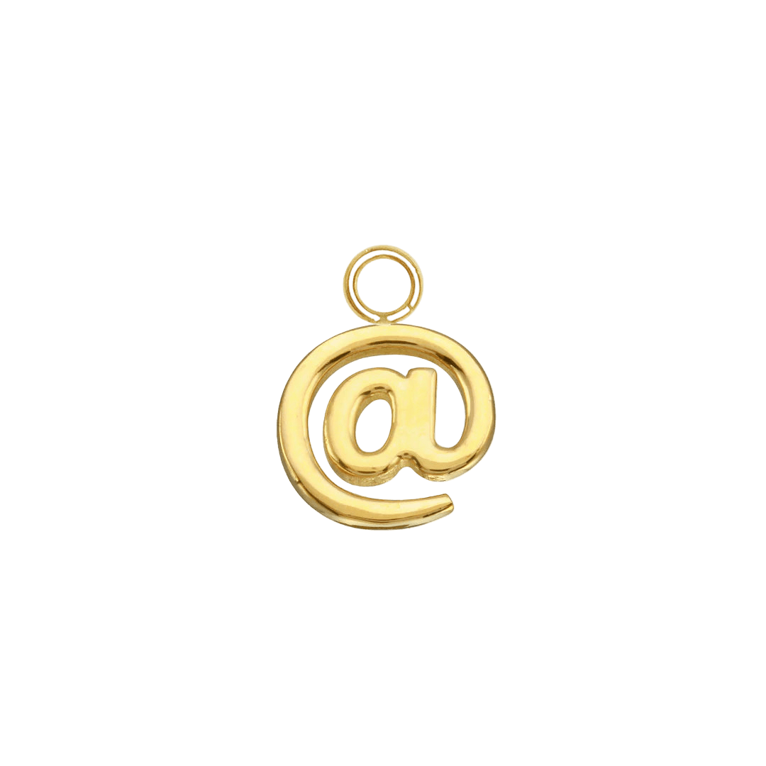 At Sign – 14K & 18K Gold Charm - piercing - zone.com