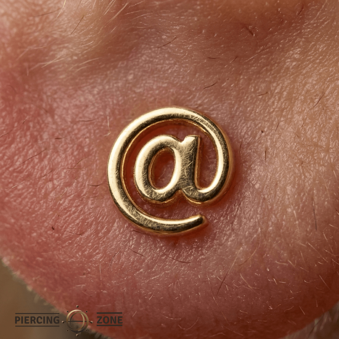 At Sign – 14K/18K Gold Threadless End - piercing - zone.com