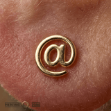 At Sign – 14K/18K Gold Threadless End - piercing - zone.com