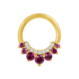 Athena Seamless Ring – 14K Gold Multi - Gem Cup & Divot Design - piercing - zone.com