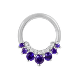 Athena Seamless Ring – 14K Gold Multi - Gem Cup & Divot Design - piercing - zone.com