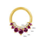 Athena Seamless Ring – 14K Gold Multi - Gem Cup & Divot Design - piercing - zone.com