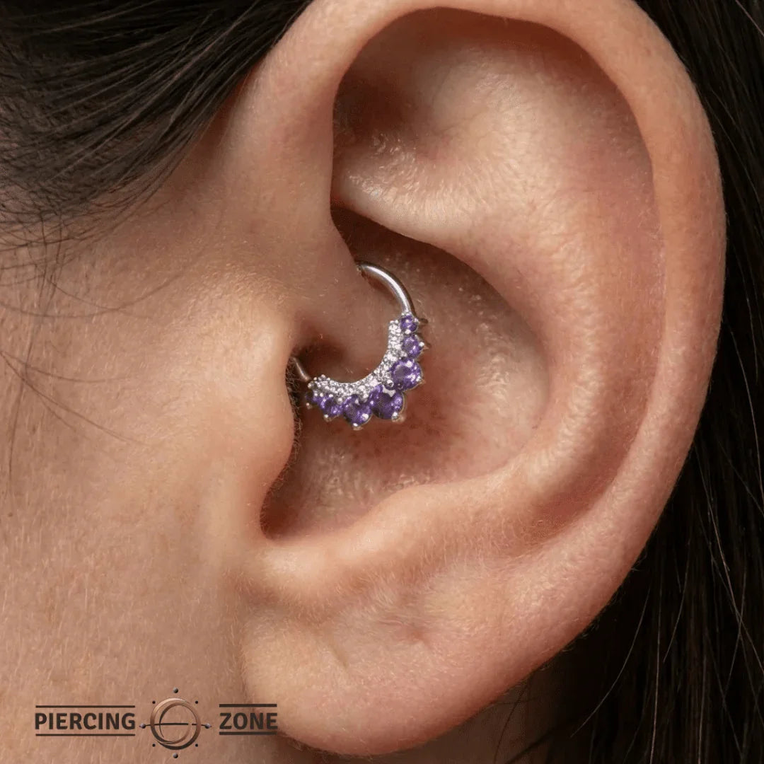 Athena Seamless Ring – 14K Gold Multi - Gem Cup & Divot Design - piercing - zone.com