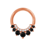 Athena Seamless Ring – 14K Gold Multi - Gem Cup & Divot Design - piercing - zone.com