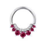 Athena Seamless Ring – 14K Gold Multi-Gem Cup & Divot Design - piercing-zone.com