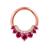 Athena Seamless Ring – 14K Gold Multi-Gem Cup & Divot Design - piercing-zone.com