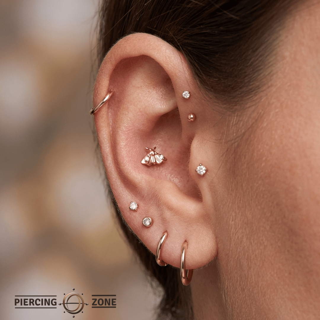 Atlas Moth – 14K/18K Gold Gem Threadless End - piercing - zone.com