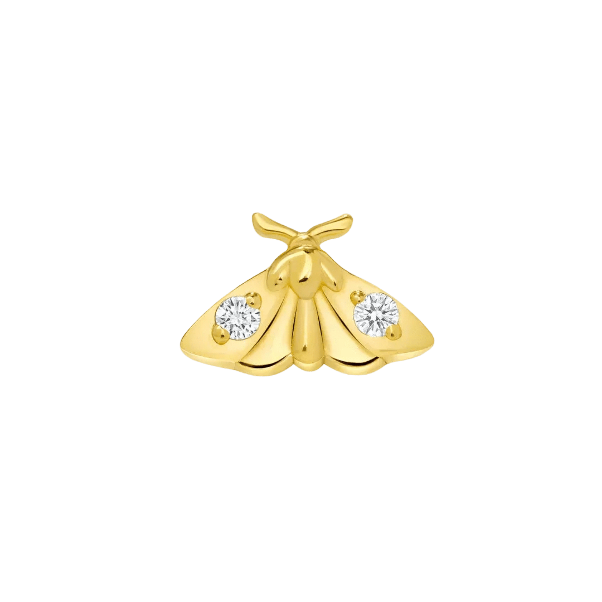 Atlas Moth – 14K/18K Gold Gem Threadless End - piercing-zone.com