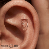 Attention Everyone Baguette CZ Drop – 14K Gold Threadless End - piercing - zone.com