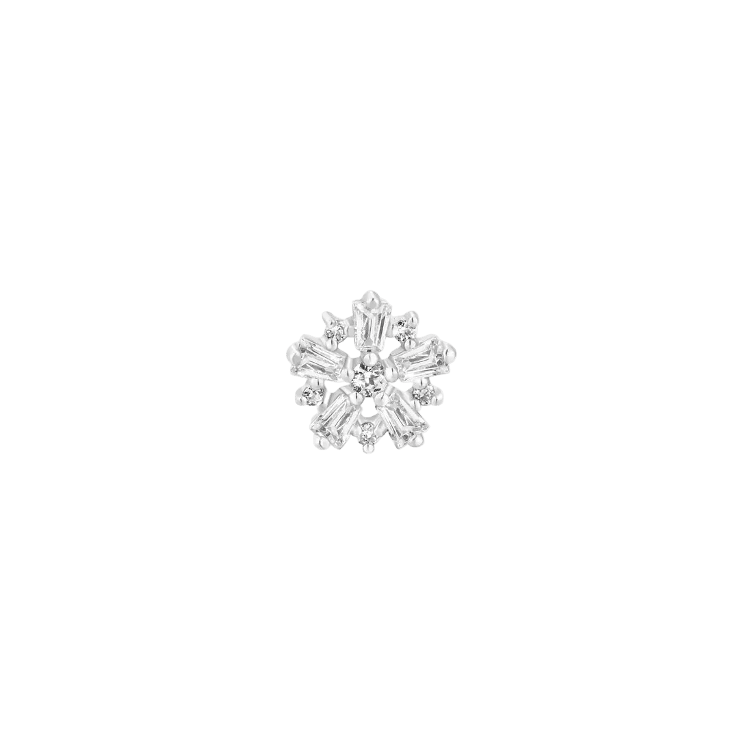 Audacious CZ Cluster – 14K Gold Threadless End - piercing - zone.com