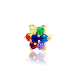 Audre – 14K Gold Rainbow CZ Threadless End - piercing - zone.com