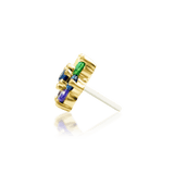 Audre – 14K Gold Rainbow CZ Threadless End - piercing - zone.com