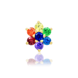 Audre – 14K Gold Rainbow CZ Threadless End - piercing - zone.com