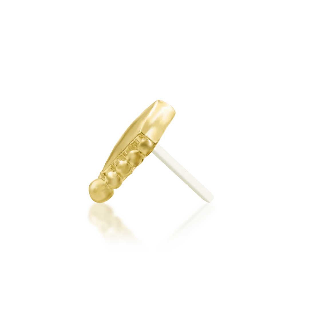 Audrey – Geometric Beaded Design – 14K Gold Threadless End - piercing - zone.com