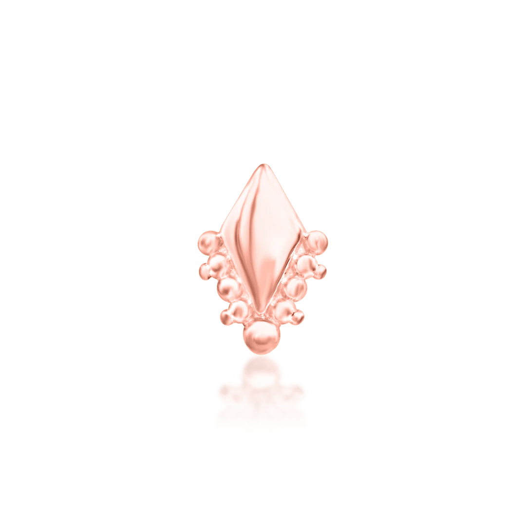 Audrey – Geometric Beaded Design – 14K Gold Threadless End - piercing - zone.com