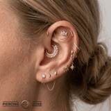 Auralie CZ Chain – 14K Gold Threadless End - piercing - zone.com