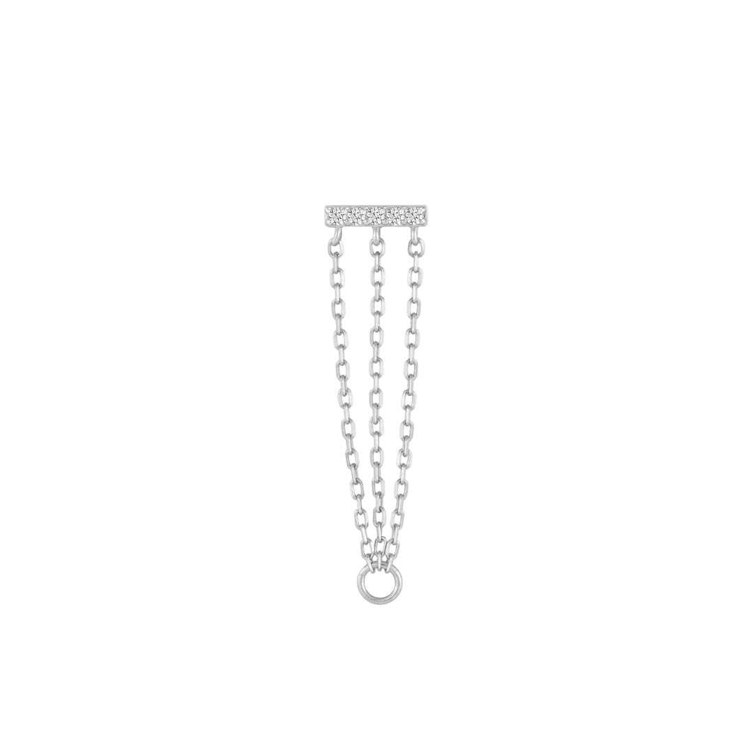 Auralie CZ Chain – 14K Gold Threadless End - piercing - zone.com